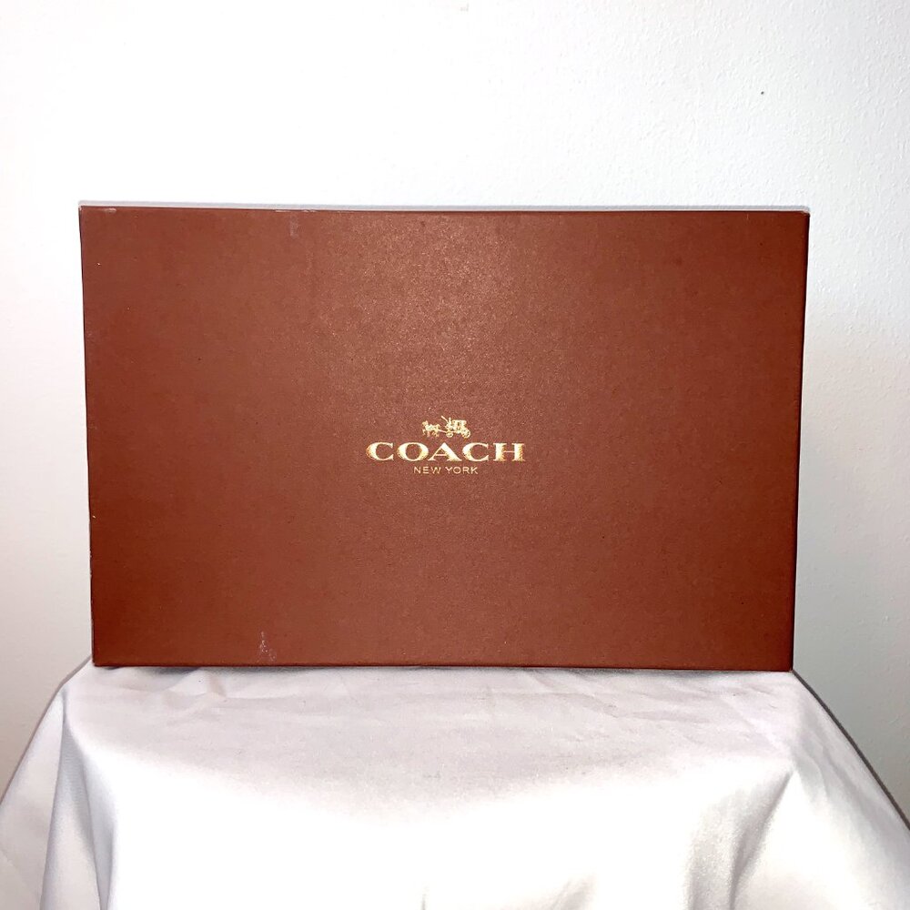Coach Khaki Sig CC Pattern Close Toe Wedge Dress Shoes w/Gold CC Hardware - Picture 7 of 7